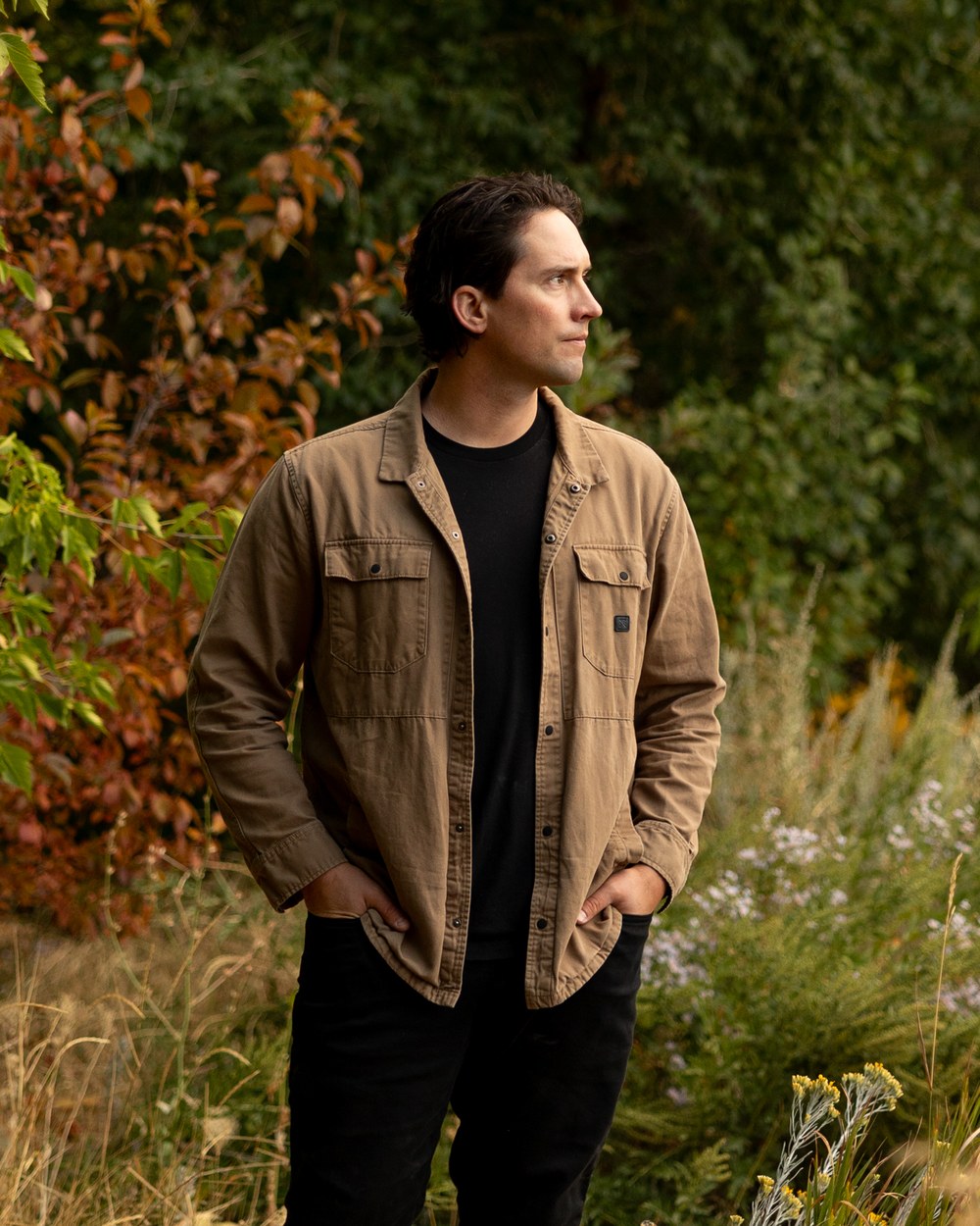 Portrait of Jonathan Smithgall outdoors in autumn light